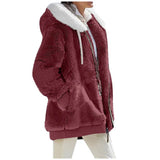 Winter Women's Coat Casual Hooded Zipper Lady Clothes Cashmere Female Fleece Jacket Solid Color Ladies Coats MartLion   