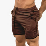 Fitness Running Shorts Men's Workout Sports Jogging Short Pants Sportswear Quick Dry Training Gym Shorts Beach Summer MartLion Brown Red M 