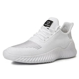 Men's Breathable Mesh Sneakers White Gym Casual Lightweight Walking Couple Footwear MartLion 44 White 