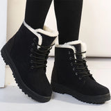 Women Boots Warm Fur Ankle Boots For Women Winter Shoes With Snow Boots Winter Botas MartLion black 36 