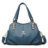 Luxury Soft Leather Handbags Designer Retro Crossbody Bags Women Large Capacity Ladies Shoulder Messenger Sac Mart Lion Blue NB82  