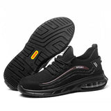 Air Cushion Safety Shoes for Men Anti Smashing Anti Piercing Anti Slip Work Shoes Summer Workwear Shock-absorbing Sneakers MartLion black 36 United States