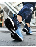 Men's New Running Shoes Casual Breathable Soft Foam Wear-resistant Outsole Blue MartLion   