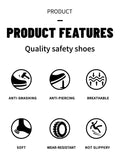 Men's Safety Work Shoes For Construction Working Boots Puncture Proof Steel Toe Indestructible Work Sneakers MartLion   