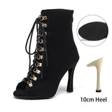 Woman Shoes For Dancing Latin Heeled Ballroom Tango Jazz Girls Ladies Salsa Party Practice MartLion Black 10cm 42 (26cm) CHINA