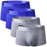 4PCS Boxer Panties Men's Underwear Boxershorts Ropa Interior Hombre Calzoncillos Breathable Hombre Modal Cuecas Mascilinas Mart Lion 445-2Blue2Gray M 