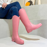 High Rain Boots Women Waterproof Insulated Rubber Shoes Garden Working Galoshes Thigh High Zapatos Mujer MartLion Pink 36 