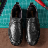 Spring Autumn Loafers Men's Casual Shoes Flat Soft Footwear Black Brown MartLion Black 6.5 