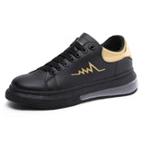 Spring and Summer White Shoes Air Cushion Version Shoes Four Seasons Height Increasing Insole Sports Casual Mart Lion Black 39 