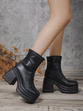 Women  Short Boots Women Leather Boot S Casual thick  women shoes Zapatos MartLion   