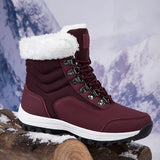 Women Snow Boots Female Winter Casual Shoes Outdoor Youth Mid-Calf Boots Waterproof Plush Ladies Cotton-padded Shoes MartLion   