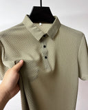 Tall Men's Golf Shirt Lop-up Hollow Short-sleeved Shirt MartLion   