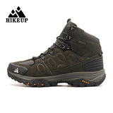 High-Top Men's Hiking Boot Winter Outdoor Shoes Lace-Up Non-slip Outdoor Sports Casual Trekking Waterproof Suede Mart Lion Green 40 CN