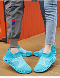 Blue Running Shoes for Men Women Summer Breathable Socks Shoes MartLion   