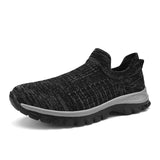 Casual Lightweight Loafers Non-slip Socks Shoes Men's Trend Knitted Breathable Walking MartLion JHA931 Black 39 
