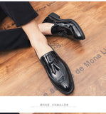 Men's Casual Shoes Leather Loafers Office Breathable Driving Moccasins Slip On Tassel Mart Lion   
