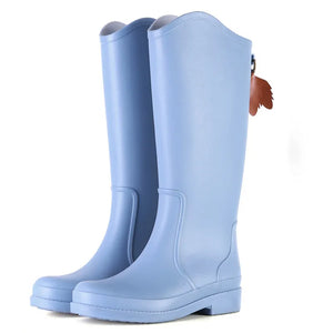 Rubber Rain boots Women Rain Boots PVC Slip-on Rubber Women Shoes Waterproof Non-slip Wear-resistant Water MartLion   