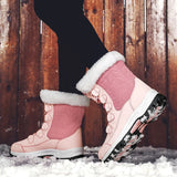 Winter Women Snow Boots Female Outdoor Boots Concise Boots Waterproof Plush Ladies Cotton-padded Shoes MartLion   