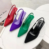 Ladies High Heels Summer Pointed Toe Stiletto Women's Shoes Outdoor Pumps Party Dress Green Sandals MartLion   