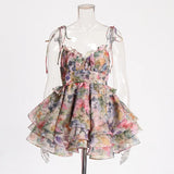 French Holiday Pastoral Summer Women Dress  Camisole frock MartLion   