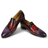  Men's Loafers Slip on Shoes Red Purple Mixed Elgant Penny Casual Footwear Driving Loafers Casual Penny MartLion - Mart Lion