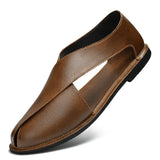 Breathable Comfy Antiskid Summer Walking Shoes Men's Outdoor Beach Sandals Casual Leather Flat Designer MartLion Brown 38 