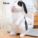 Lovely Fluffy Lop-eared Rabbits Plush Toy Baby Kids Appease Dolls Simulation Long Ear Rabbit Pillow Kawaii Christmas Gift MartLion stand black  