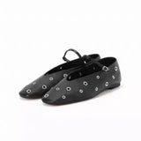 Spring Autumn Women Flats Square Toe Shoes Genuine Leather Shoes Mary Janes Low Heel Ladies MartLion   