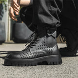 Men's English Style Thick Sole Design Men Boots  Layer Leather Casual Boots