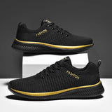 Sneakers Men's Running Shoes Breathable Tennis Trainers Lightweight Casual Lace-up Anti-slip Sports MartLion 9088-balck yellow 39 