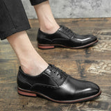 British Men's Dress Shoes Classic Formal Split Leather Elegant Sapato Social Masculino Mart Lion   