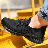 Breathable Steel Toe Shoes Men's Safety Lightweight Sneakers Women Puncture-Proof Protective Summer MartLion   