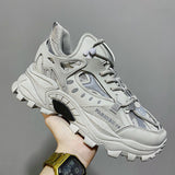 Men's Vulcanized  Luxury Sneakers Harajuku Shoes Chunky Platform Running Zapatos Hombre Mart Lion Gray 39 