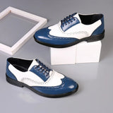 Classic Men's Dress Shoes Lace Up Point Toe Casual Formal for Wedding MartLion Blue 47 