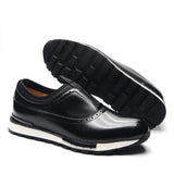 Men's Shoes French Style Real Leather Oxford Sneakers Slip-on Casual Travel Non-slip MartLion   