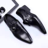 Men's Luxury Shoes Patent Leather Monk Strap Oxford Wedding Formal Dress Designer Mart Lion   