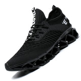 Men's Slip on Walking Running Shoes Blade Tennis Casual Sneakers Comfort Work Sport Athletic Trainer… MartLion Full Black 39 