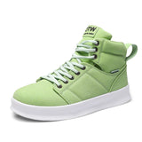 High-Top Men's Sneakers Microfiber Sneaker Platform Tennis Vulcanized Shoes Colorful Casual Men's Shoes MartLion Light Green 39 