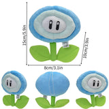 Kawaii Mario Bros Ice Fire Flower Anime Figure Soft Plush Toy Cute Koopa Troopa Boo Red Toad Peluche Dolls Gift MartLion Ice Flower-A  
