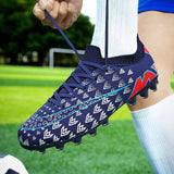 Soccer Shoes For Men's Kids Football Non-Slip Light Breathable  Athletic Unisex Sneakers AG/TF Futsal Training Mart Lion   