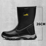 Safety Boots Leather Shoes Mid-calf Anti-smash Anti-puncture Work Steel Toe Cap winter Water Proof MartLion   