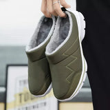 Men's Slippers Winter Summer Warm Plush Home Indoor Outdoor Couples Half Slippers Mesh Breathable MartLion   