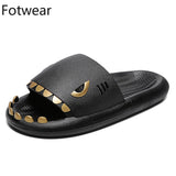 Breathable Men's Slippers Summer Outdoor Slides Massage Flip Flops Non-slip Flat Beach Sandals Shark Sneakers Shoes Mart Lion   