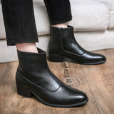 Mid Calf Men's Boots Genuine Leather Shoes Chelsea Dress Warm Winter With Masculina Mart Lion   