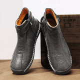 Handmade Men's Boots With Fur Split Leather Winter Ankle Boots Leisure Footwear Hombres MartLion   