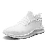 Mesh Men's Shoes Breathable White Sneakers Trendy Lightweight Black Walking Tenis Zapatillas Hombre Mart Lion White 39 