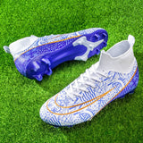 Football Shoes Men's Soccer Boots Artificial Grass Superfly High Ankle Kids Shoe Crampons Outdoor Sock Cleats Sneakers Mart Lion see chart 1 38 