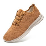 Men's Faux Fur Cotton Shoes Plush Thickened Anti-skid Light  Warm Sports Soft Winter Sneakers MartLion Brown 40 