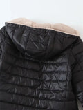  Winter Mid-Length Hooded Cotton Jacket Women Autumn Lightweight Plush Lining Solid Ladies Parka Loose Female Zipper Outwear MartLion - Mart Lion