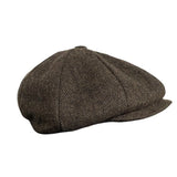 Men's Tweed 8 Panel Hat Baker Caps Retro Gatsby Hats Casual Brand Cap Cabbie Apple Beret MartLion   